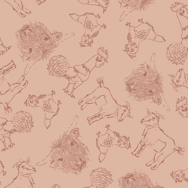 Farm Friends in Almond Pink