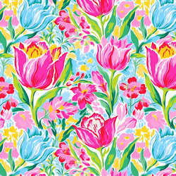 Sunny Tulips in Garden