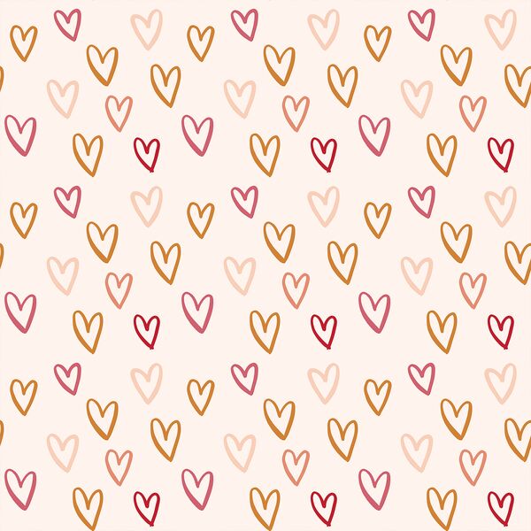 Rainbow Hearts in Cream