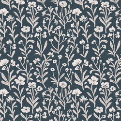 Wildflowers in Midnight Navy