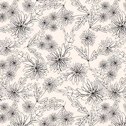 Chrysanthemum Sketch in Coal on Cloud