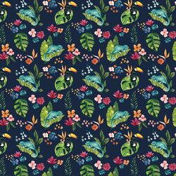 Little Blooming Jungle in Navy