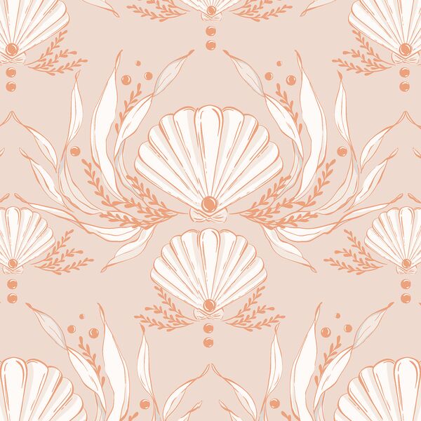 Seashell Damask in Pearl
