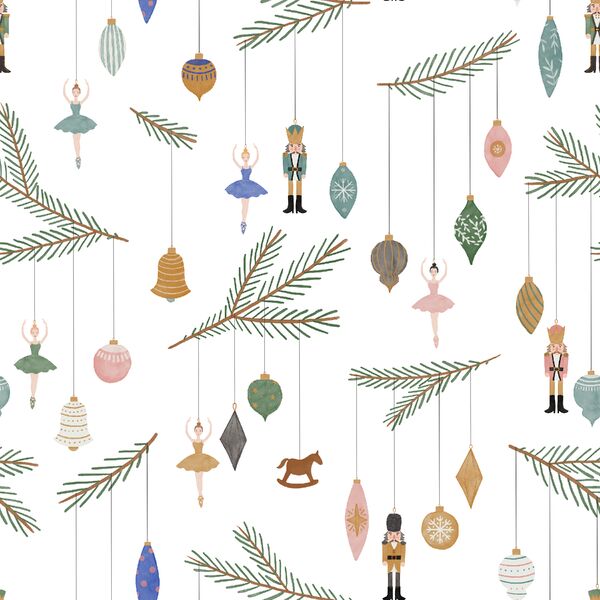 Christmas Ornaments in White