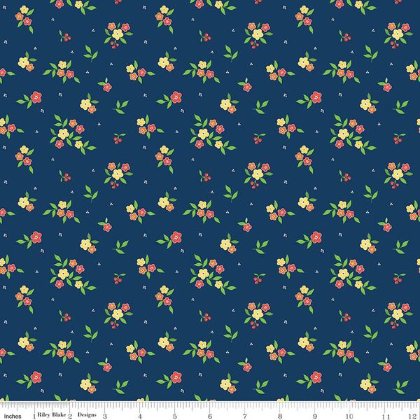 Floral in Navy