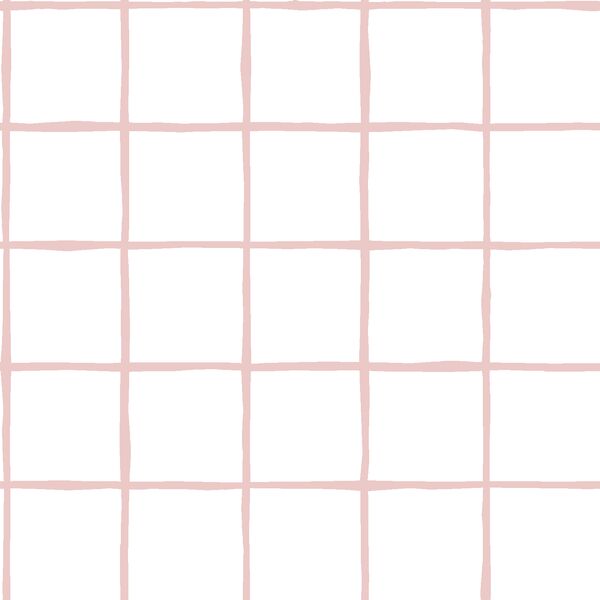Windowpane in Blush on White