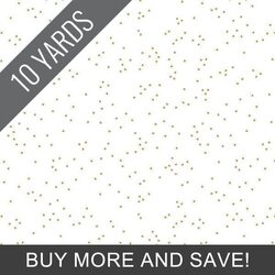 Blossom in Gold Sparkle on White - 10 Yard Bolt
