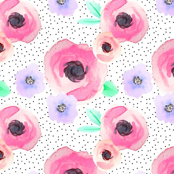 Pin Dot Floral in Flirty