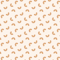 Small Tossed Retro Rainbows in Rose Gold