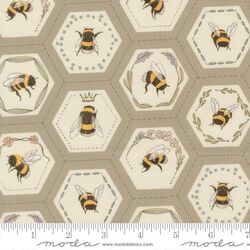 Bees in Hexies in Pebble