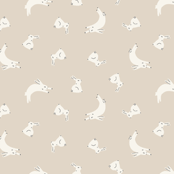 Playful Bunnies in Birch Tree