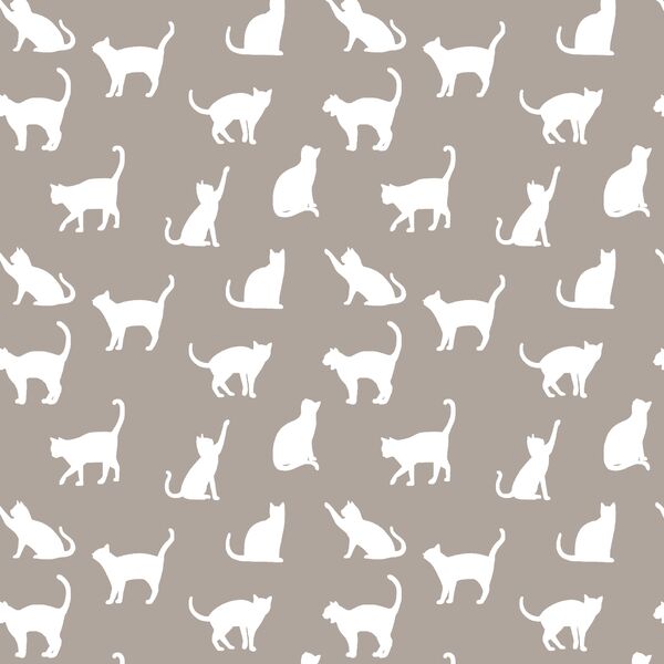 Cat Silhouette in Taupe