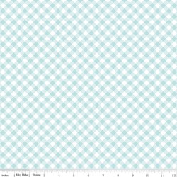 Diagonal Gingham in Aqua