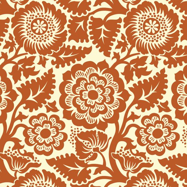 Blockprint Blossom in Rust on Ivory