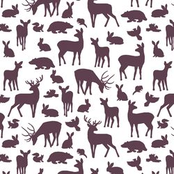 Forest Friends in Raisin on White