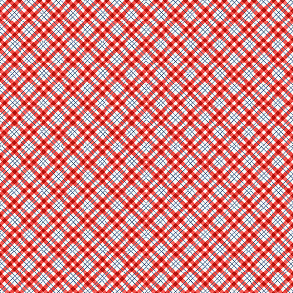 Diagonal Plaid in Red