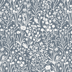 Floral Silhouette in Ink Blue