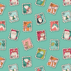 Postage Stamps in Winter Aqua