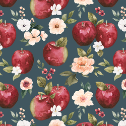 Apple Floral in Night Blue