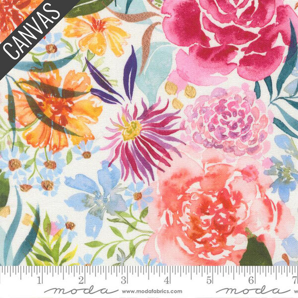 Midsummer Bloom Canvas in Cloud