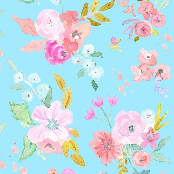 Large May Flowers in Forget Me Not Blue
