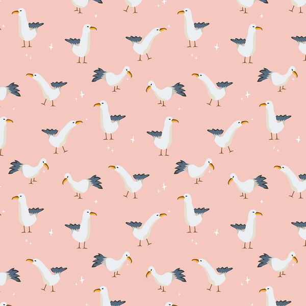 Gulls in Pink Sand