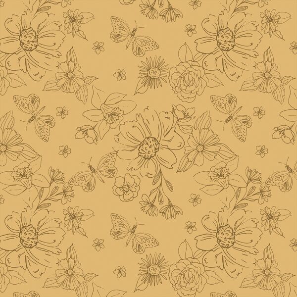 Sketched Florals in Daffodil