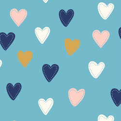 Large Hearts in Sky Blue