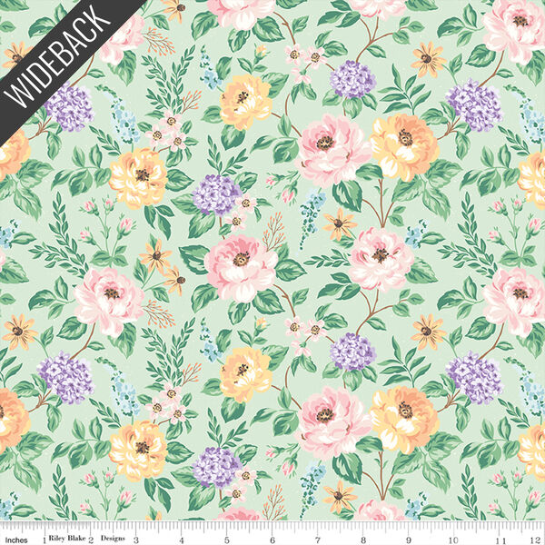 Floral Wideback in Mint