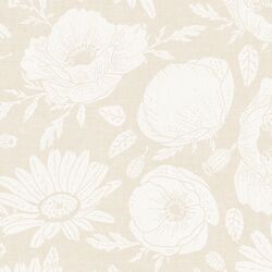 Large Floral Silhouette in Cream