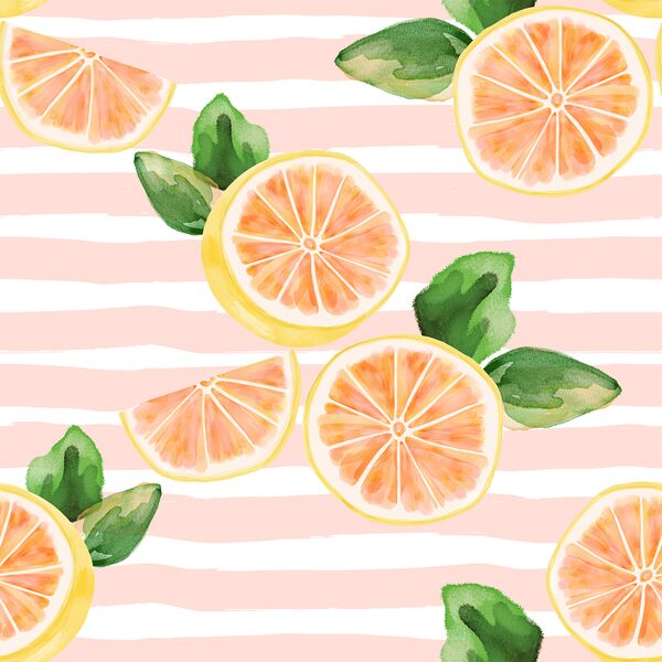 Large Citrus Slices in Pink Lemonade Stripe