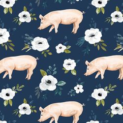 Garden Pigs in Navy