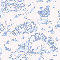 Grande Flower Pawt in Bleu