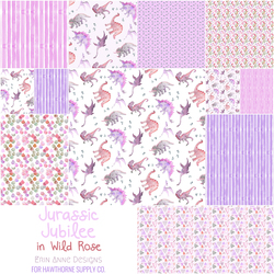 Jurassic Jubilee Fat Quarter Bundle in Wild Rose