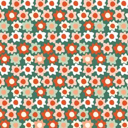 Large Retro Christmas Daisy in Evergreen