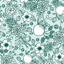 Tonal Floral in Light Aquamarine