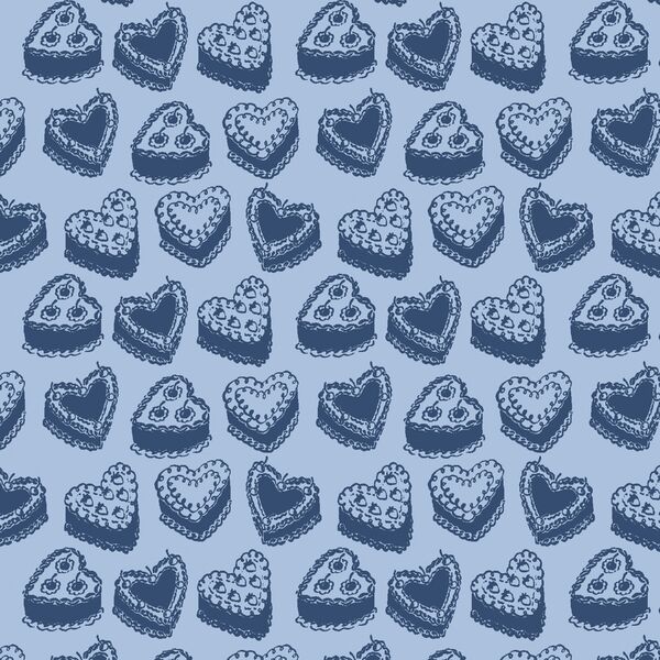 Heart Cakes in True Blue