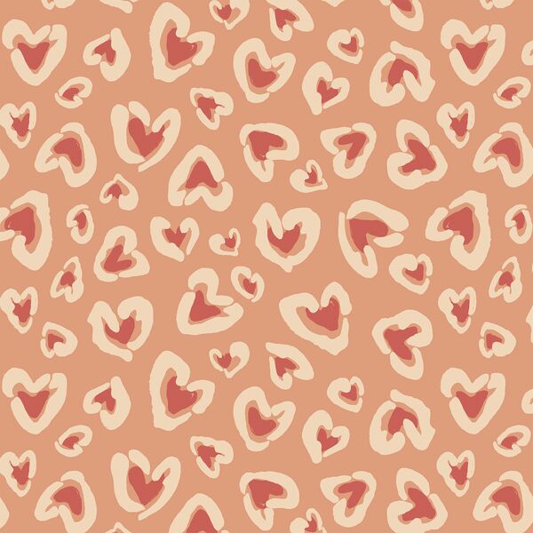 Large Wild Hearted in Spicy Peach and Clay