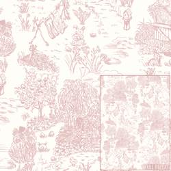 Joyful Farm Toile in Rose Pink