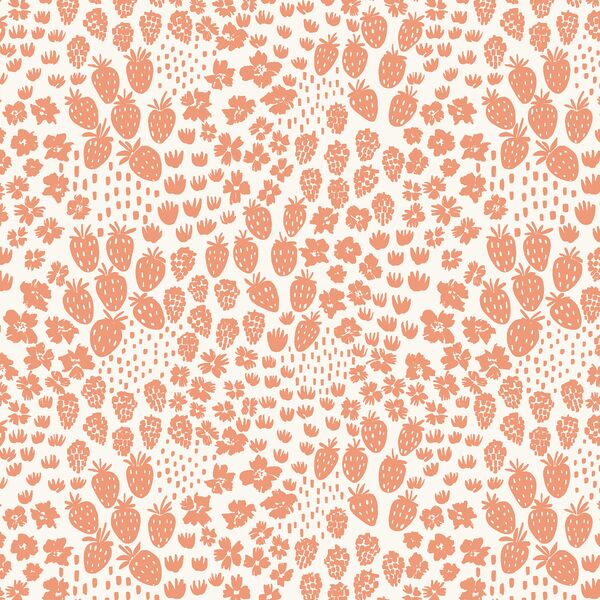 Berry Meadows in Peach on Cream