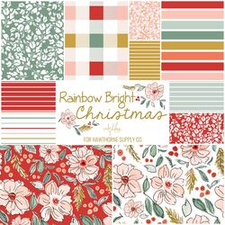 Rainbow Bright Christmas Fat Quarter Bundle Large Scale