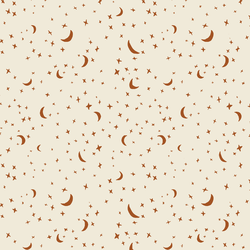 Celestial Stars in Rust Red on Cream