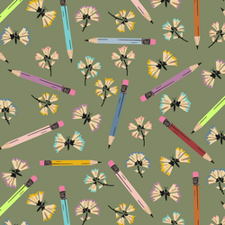 Colorful Pencils in Olive