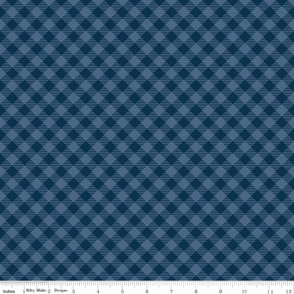 Gingham in Oxford Blue