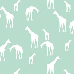Giraffe Silhouette in Mint