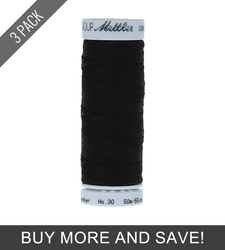 Black (9146-4000) - Cordonnet 30wt Polyester - 55 Yards (3 Pack)