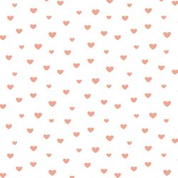 Hearts in Deep Blush on White