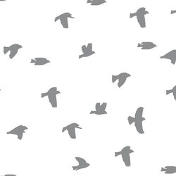 Flock Silhouette in Smoke on White