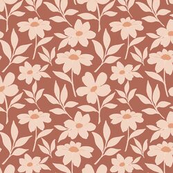 Large Fresh Floral in Red Clay