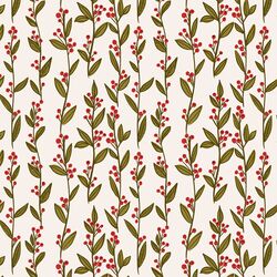 Holly Branches in Cream